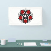 Pentagram met rode rozen spandoek (Beurs)