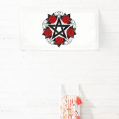 Pentagram met rode rozen spandoek (Insitu)