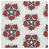 Pentagram met rode rozen stof (Swatch)