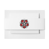 Pentagram met rode rozen uitnodigingen wikkel (Voorkant Voorbeeld)
