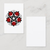Pentagram met rode rozen visitekaartje (Voorkant / Achterkant)