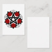 Pentagram met rode rozen visitekaartje (Voorkant / Achterkant)