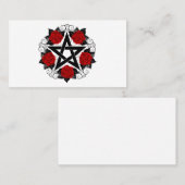 Pentagram met rode rozen visitekaartje (Voorkant / Achterkant)