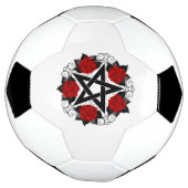 Pentagram met rode rozen voetbal (Gedraaid)
