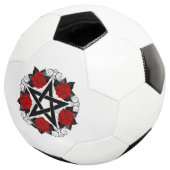 Pentagram met rode rozen voetbal (Drie kwart)