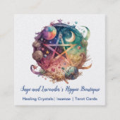 Pentagram, Moon, Earth Square Visitekaartje (Voorkant)