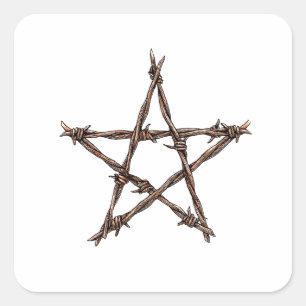 Pentagram of Thorns Vierkante Sticker