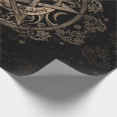 Pentagram Ornament - Gold en Black Cadeaupapier (Hoek)