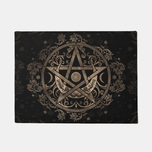 Pentagram Ornament - Gold en Black Deurmat (Voorkant)