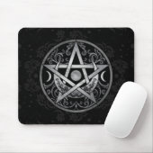 Pentagram-Ornament - Zilver en zwart Muismat (Met muis)