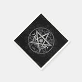 Pentagram-Ornament - Zilver en zwart Servet (Hoek)