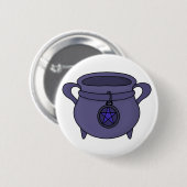 Pentagram Pentacle Cauldron Ronde Button 5,7 Cm (Voorkant /achterkant)