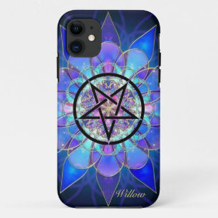 Pentagram Personaliseren Voeg Naam Paars Blauw Cas Case-Mate iPhone Case