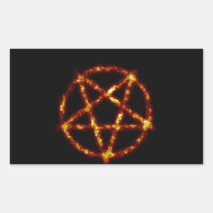 pentagram rechthoekige sticker
