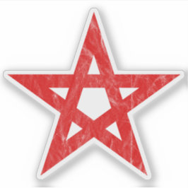 Pentagram (rode vintage) sticker