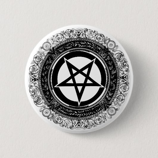 Pentagram Ronde Button 5,7 Cm (Voorkant)