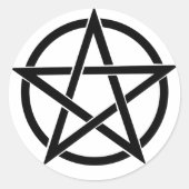 Pentagram Ronde Sticker (Voorkant)