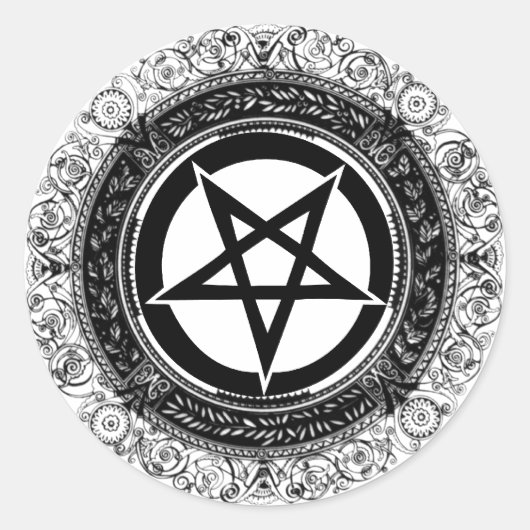 pentagram ronde sticker (Voorkant)