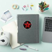 Pentagram (rood op zwart) sticker (iPad Cover)