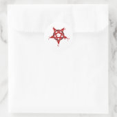 Pentagram rood ronde sticker (Tas)