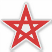 Pentagram (rood) sticker (Voorkant)