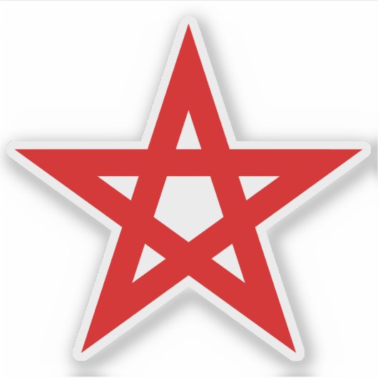 Pentagram (rood) sticker (Voorkant)