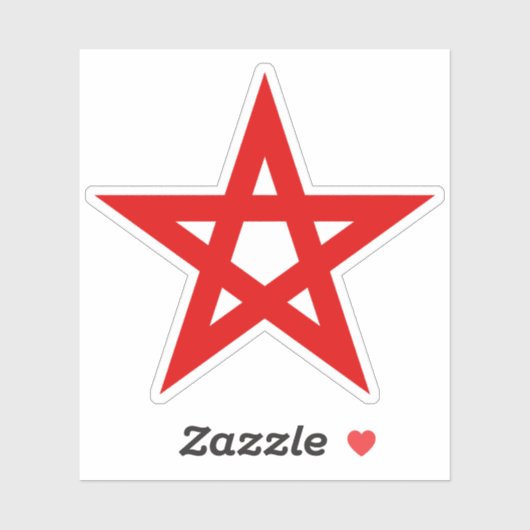 Pentagram (rood) sticker (Vel)