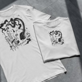 Pentagram schedel en slang t-shirt