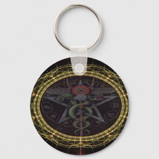 Pentagram Slangen Sleutelhanger (Voorkant)