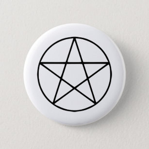 Pentagram-symbool - Vijf gestileerde stervorm Ronde Button 5,7 Cm