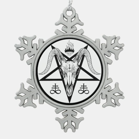 Pentagram Tin Sneeuwvlok Ornament (Voorkant)