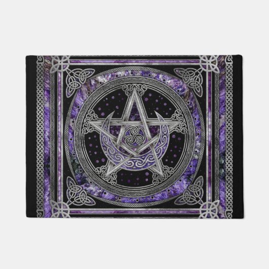 Pentagram Triskelion Amethyst Moon Deurmat (Voorkant)