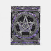 Pentagram Triskelion Amethyst Moon Fleece Deken (Voorkant)