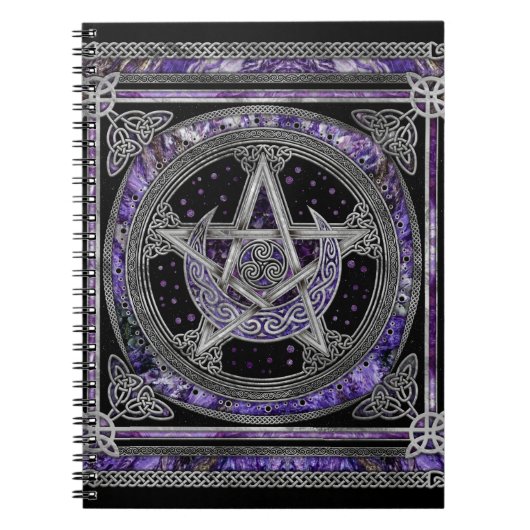 Pentagram Triskelion Amethyst Moon Notitieboek (Voorkant)