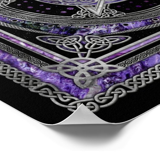 Pentagram Triskelion Amethyst Moon Poster (Hoek)