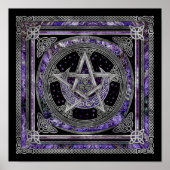 Pentagram Triskelion Amethyst Moon Poster (Voorkant)