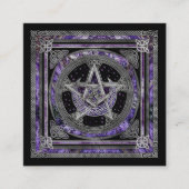Pentagram Triskelion Amethyst Moon  Vierkante Visitekaartje (Voorkant)