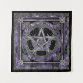 Pentagram Triskelion Amethyst Moon Wandkleed (Voorkant)
