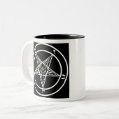 Pentagram van Baphomet Tweekleurige Koffiemok (Voorkant links)