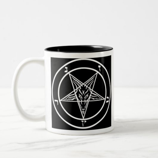 Pentagram van Baphomet Tweekleurige Koffiemok (Links)