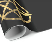 Pentagram voor zwarte en goudheks cadeaupapier (Rol Hoek)