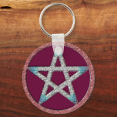 Pentagram Wiccan Witch Sleutelhanger Fob Sleutelha (Voorkant)