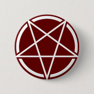 Pentagram (wit) nr. 1 ronde button 5,7 cm
