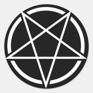 Pentagram (wit) nr. 1 ronde sticker