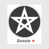 Pentagram (wit op zwart) sticker (Vel)