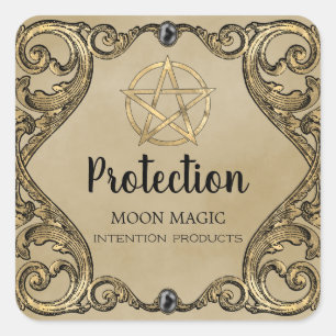Pentagram Witchcraft Bescherming Spell Jar Labels