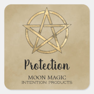 Pentagram Witchcraft Spell Jar Labels
