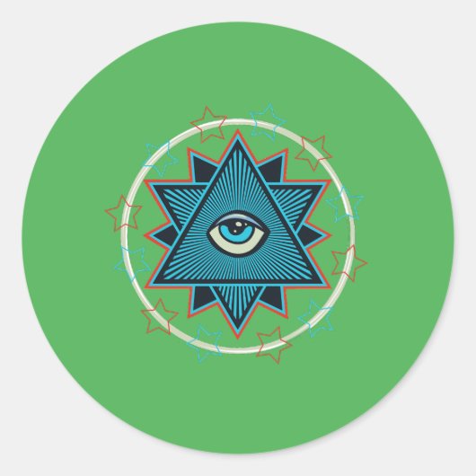 Pentagramm Fünfstern Geheimkult von Mächten okkult Ronde Sticker (Voorkant)