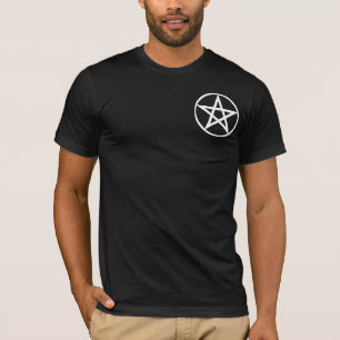 Pentakel groot op zwart t-shirt