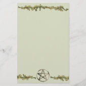 Pentakel op hout briefpapier (Voorkant)